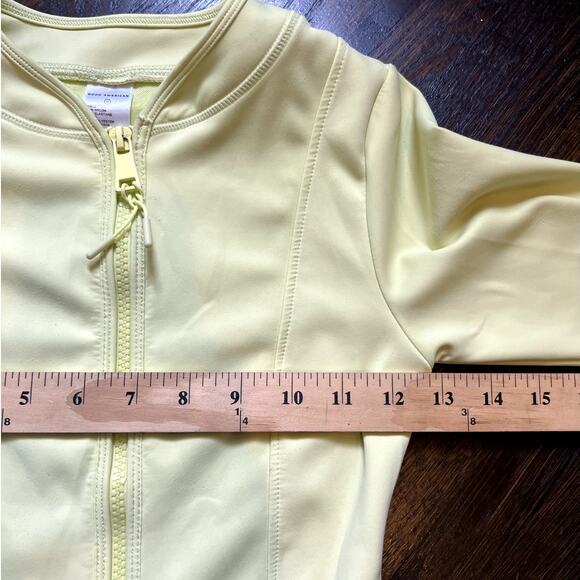 Good American | Compression Long Sleeve Scuba Zip Front Swimsuit Lime Green 0 XS - Picture 8 of 9